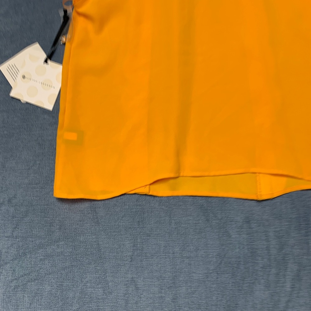 Victoria Beckham For Target Blouse Top Womens M Marigold High Neck Scallop Trim - Picture 12 of 15